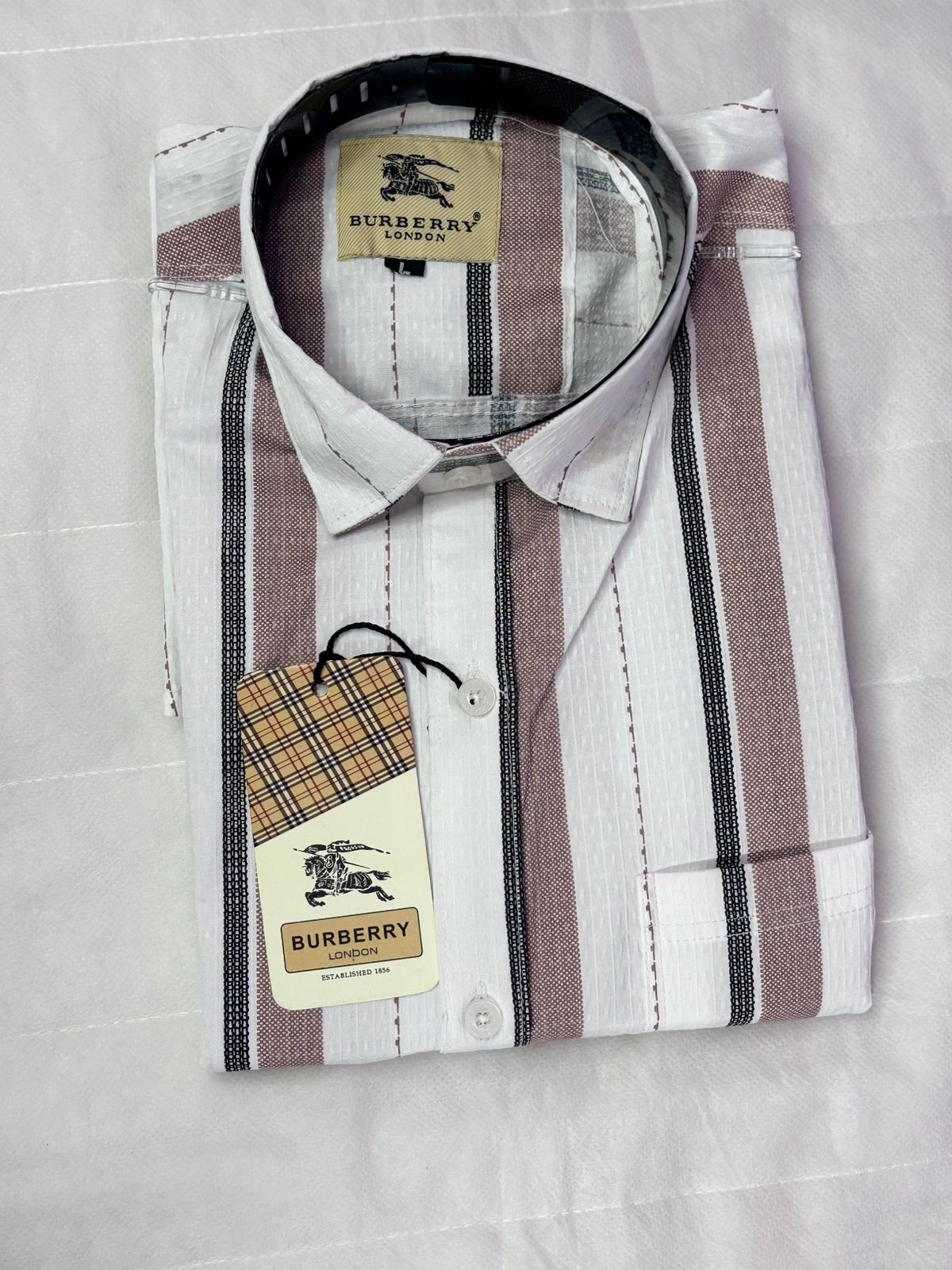 Premium Vertical Striped Burberry London Shirt