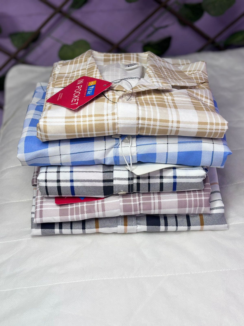 Textured Check Shirts