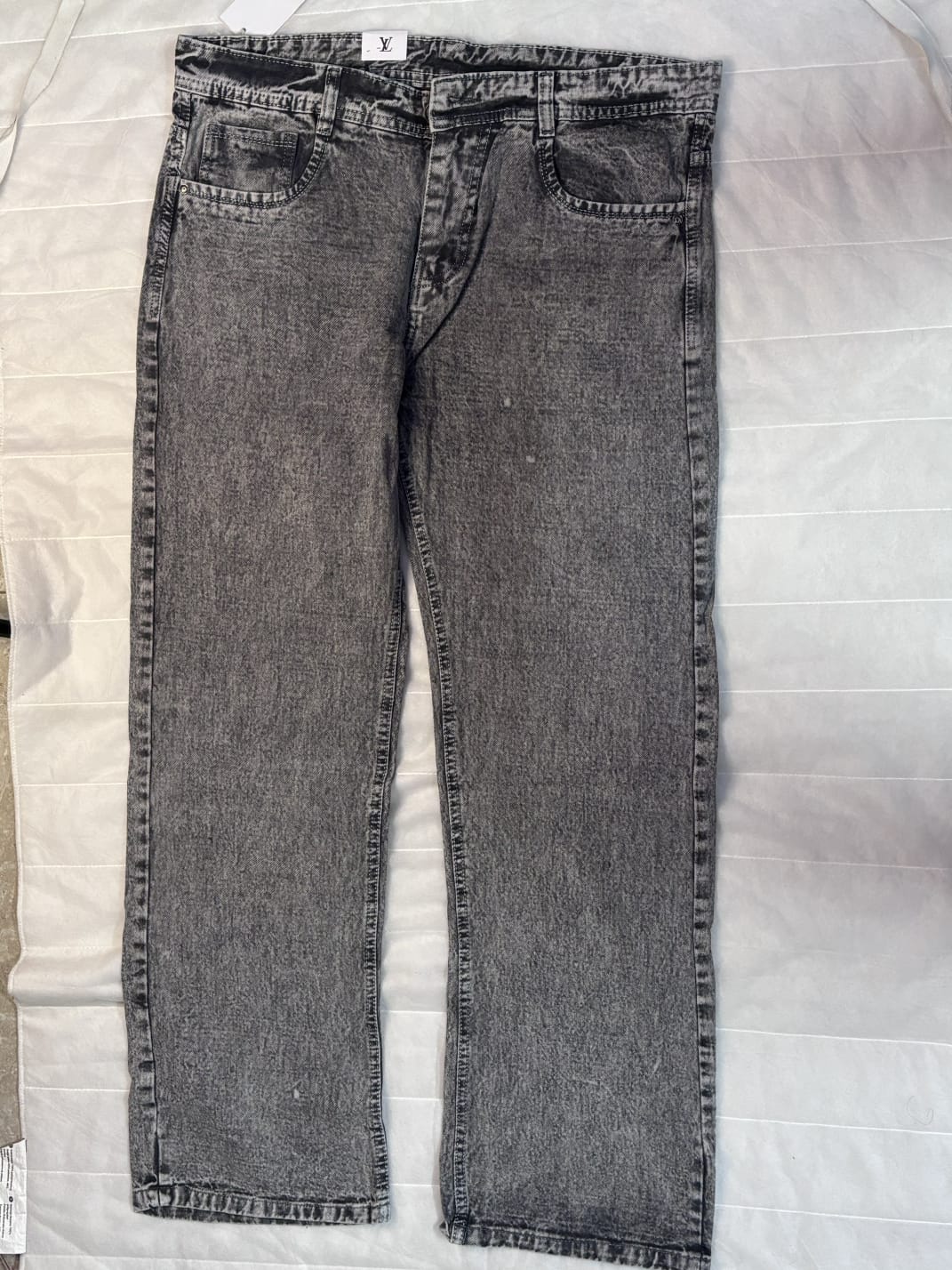 Premium Cotton Straight Fit Denim Grey Jeans