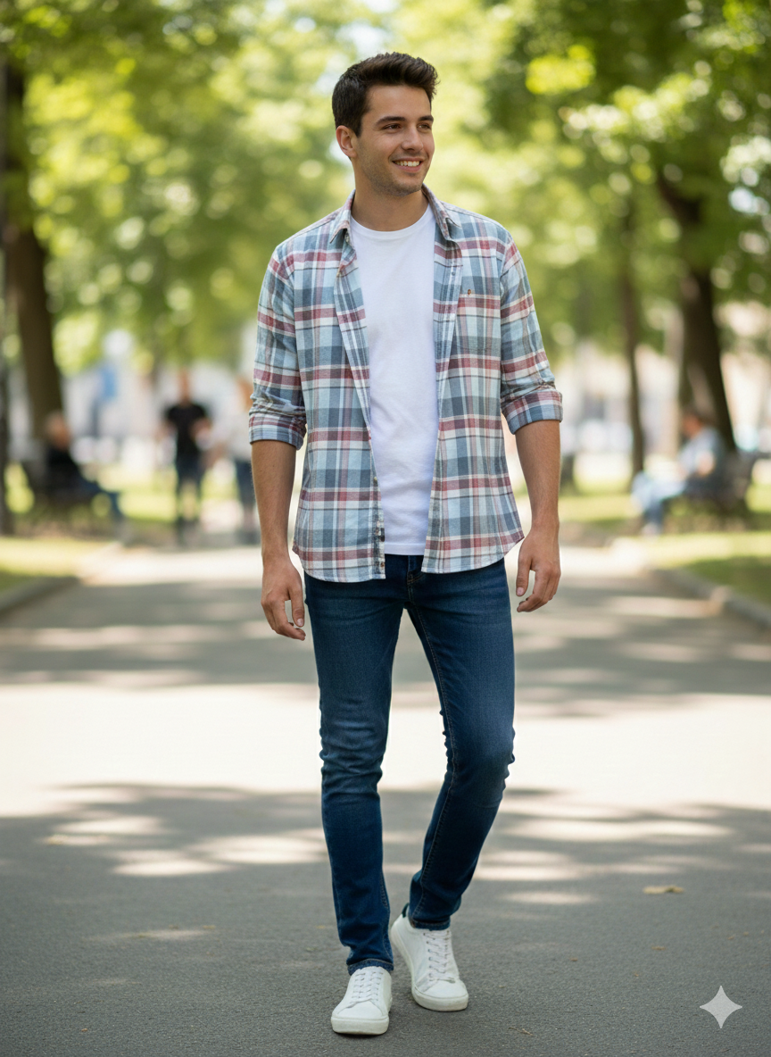 Textured Check Shirts