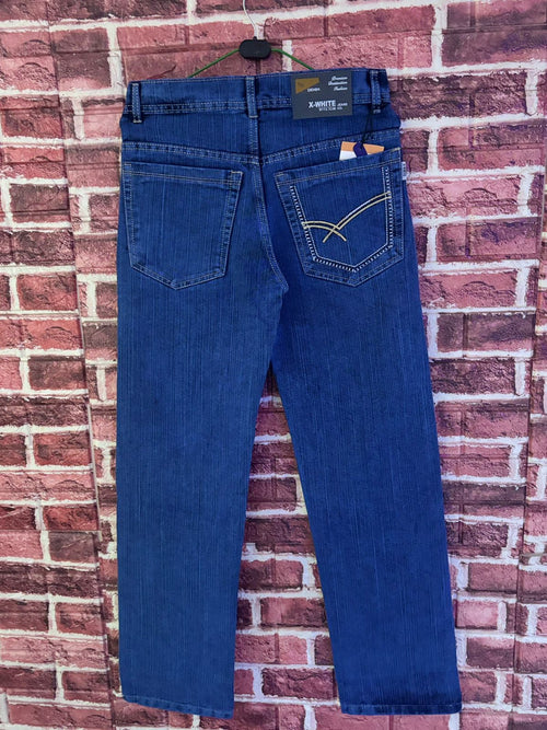 Blue Denim Straight Fit Party And Casual Wear Jeans